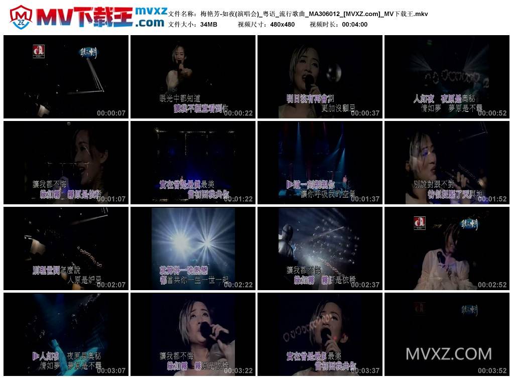 梅艳芳-如夜(演唱会)_粤语_流行歌曲_MA306012